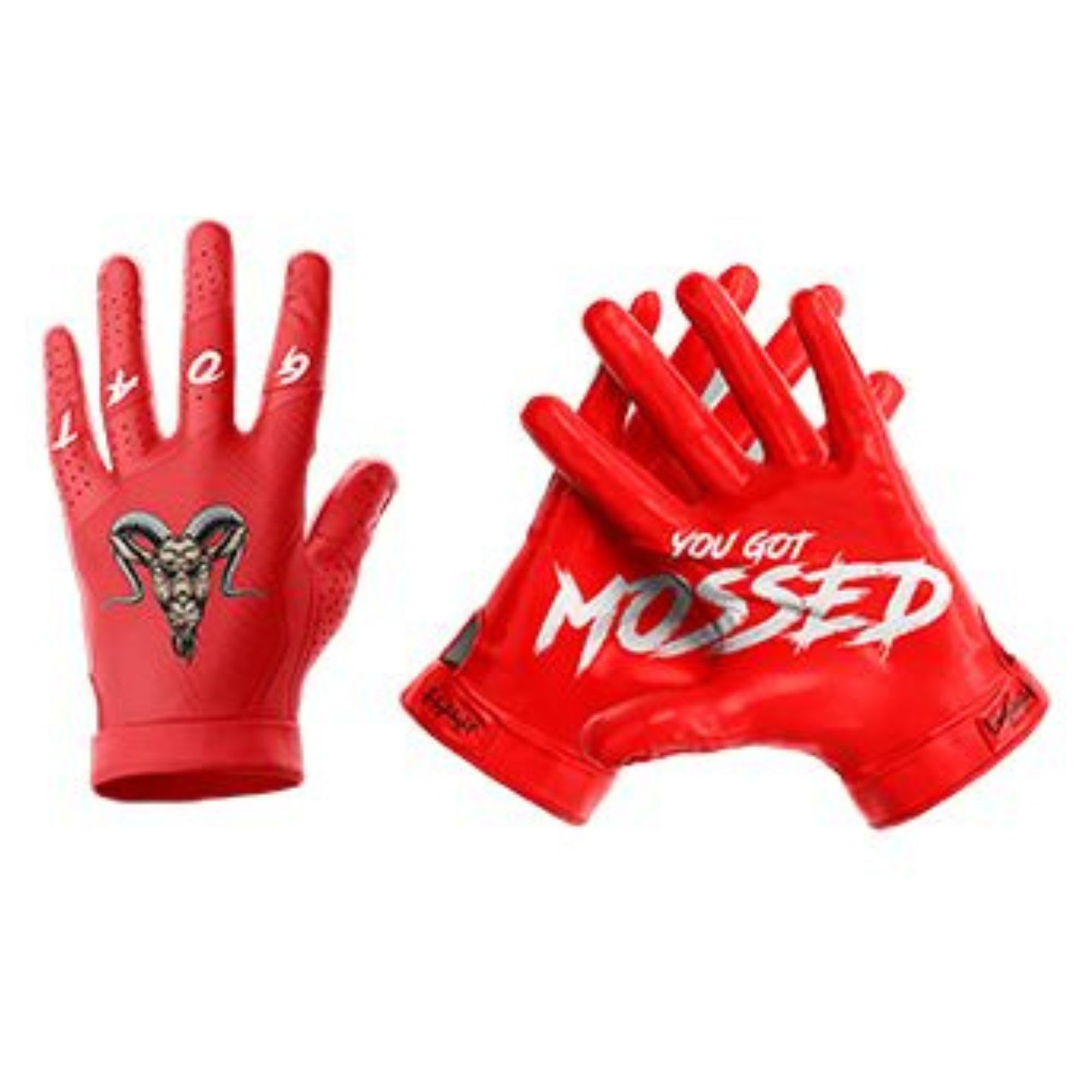 all red adidas football gloves