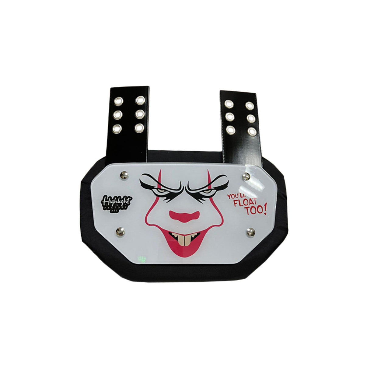 You'll Float Too Glossy Football Back Plate - Lower Back Protection for Shoulder Pads - Back Bone Protector Shield Backplate for Youth & Adult