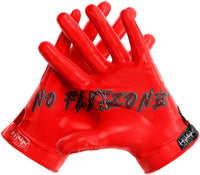 Red Web No Fly Zone - Football Gloves for Youth and Adult - Ultra Grip Wide Receiver Gloves - Superior Support and Protection - Adult and Youth Sizes