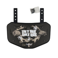 They Not Like Us Chrome Football Back Plate - Lower Back Protection for Shoulder Pads - Back Bone Protector Shield Backplate for Youth & Adult
