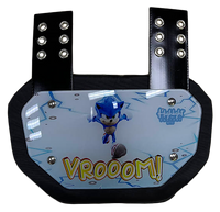 Vrooom - Glossy Backplate - Football Back Plate - Lower Back Protection for Shoulder Pads - Back Bone Protector Shield Backplate for Youth & Adult