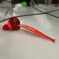 Wanna Play? Football Back Plate with Strap – Red Chrome | HighlightFactoryATL