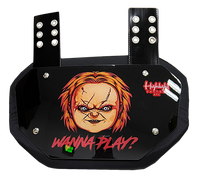 Wanna Play? - Glossy Backplate - Football Back Plate - Lower Back Protection for Shoulder Pads - Back Bone Protector Shield Backplate for Youth & Adult