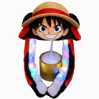 Luffy Swag Hats™ – LED Light-Up Moving Ear Hat – One Piece Anime Character Accessory with Dancing Ears & Vibrant Multi-Color Lights